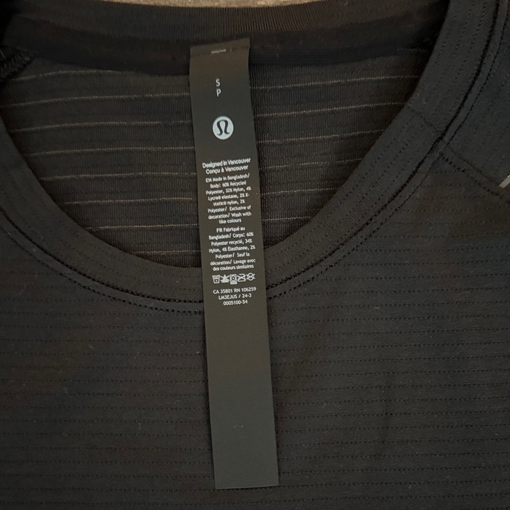 lululemon athletica License to Train Black Short Sleeve T Black szS - Picture 4 of 10